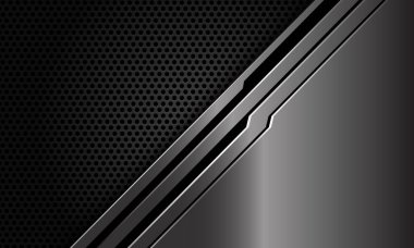 Karanlık çember örgüsü üzerinde soyut metal çizgi devresi, modern lüks fütüristik teknoloji arka plan çizimi..