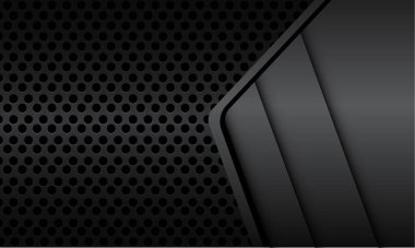 Çember örgü desenli, soyut koyu gri metalik çizgi gölgesi geometrik modern lüks fütüristik teknoloji arka plan çizimi.