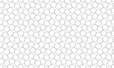 Beyaz arkaplan vektör çiziminde siyah çizgi beşgen deseni pürüzsüz.