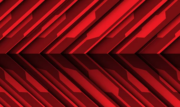 抽象的な赤回路サイバーシャドウ矢印方向パターン設計現代の未来的な技術の背景ベクトル図 — ストックベクタ