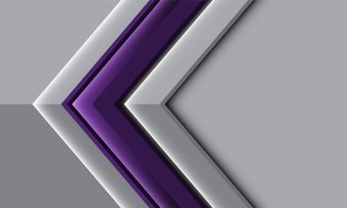 Soyut mor parlak metalik ok yönü ve boş alan tasarımı modern fütüristik arkaplan çizimi.