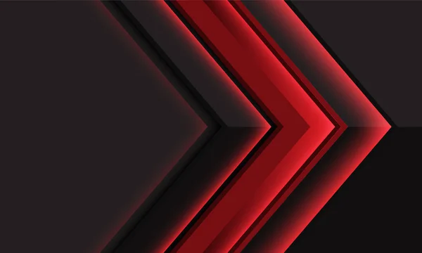 Abstrait Rouge Brillant Gris Foncé Direction Flèche Métallique Avec Espace — Image vectorielle