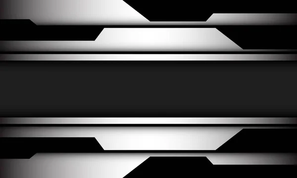 Abstrait Argent Noir Cyber Géométrique Ombre Grise Ligne Bannière Conception — Image vectorielle