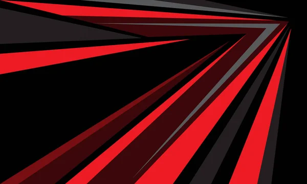 Dirección Velocidad Línea Flecha Gris Roja Abstracta Diseño Negro Ilustración — Vector de stock