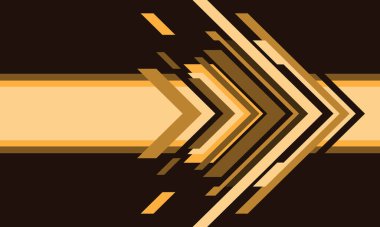 Kahverengi dizayn üzerine soyut sarı ok teknolojisi modern fütürist arkaplan çizimi.