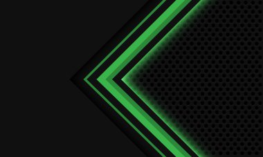 Soyut yeşil ışık çemberi ağ tasarımı modern lüks fütüristik teknoloji arka plan çizimi.