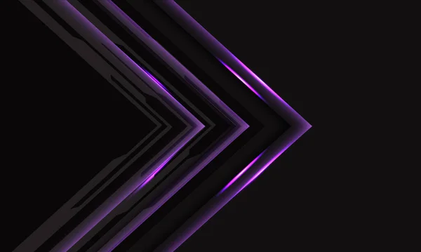 Flecha Circuito Preto Cibernético Violeta Abstrato Cinza Escuro Com Design — Vetor de Stock