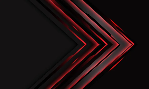 Flèche Abstraite Circuit Cybernoir Rouge Sur Gris Foncé Avec Illustration — Image vectorielle