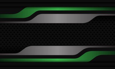 Soyut yeşil gri çember örgü örgü tasarımı modern arkaplan çizimi.