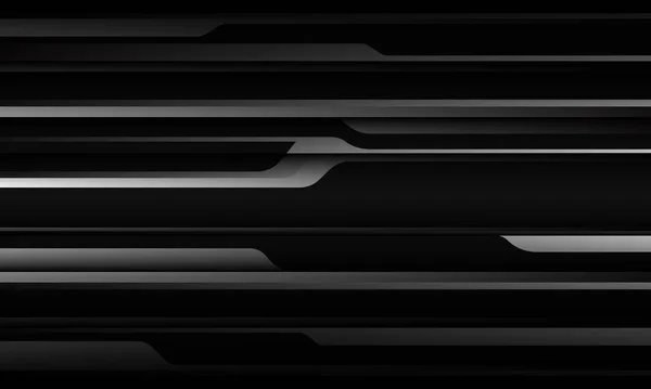 Abstracto Gris Plateado Sombra Metálica Línea Negra Patrón Ciber Geométrico — Archivo Imágenes Vectoriales