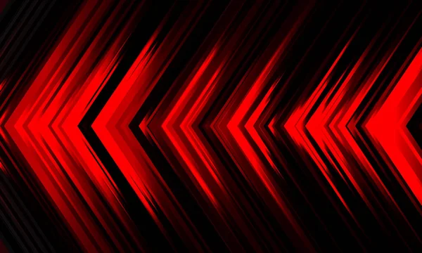 Abstrakt Röd Ljus Pil Riktning Hastighet Effekt Mönster Svart Design — Stock vektor