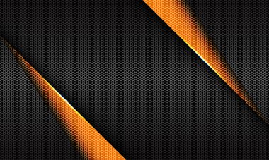 Soyut sarı üçgen gri metalik altıgen ağ örgüsü geometrik tasarım modern lüks fütüristik arkaplan vektörü