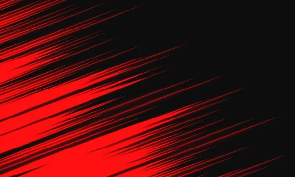 Astratto Dinamica Della Velocità Della Luce Rossa Sfondo Nero Tecnologia — Vettoriale Stock