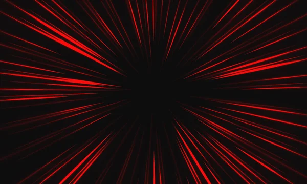 要旨黒の背景技術ベクトル図上の赤の光速度ズーム — ストックベクタ