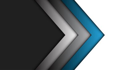 Gri üzerine soyut mavi gri ok yönü ve boş alan tasarımı modern lüks fütüristik teknoloji arka plan vektörü 