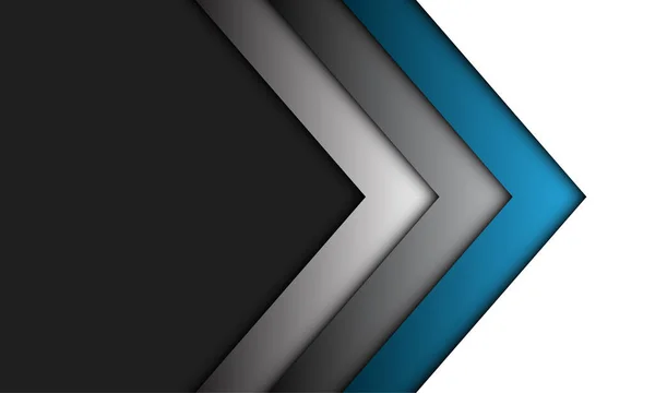 Abstrait Bleu Gris Direction Flèche Sur Gris Avec Espace Vide — Image vectorielle