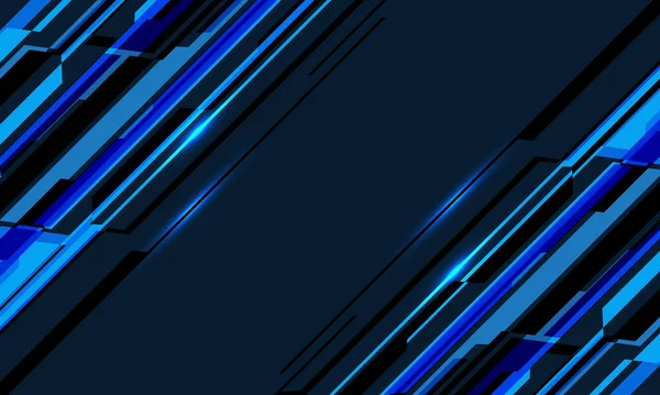 Abstract Blauw Neon Cyber Geometrische Dynamische Technologie Zwart Design Moderne — Stockvector