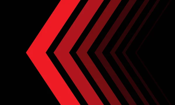 Dirección Flecha Roja Abstracta Diseño Negro Moderno Lujo Futurista Tecnología — Vector de stock