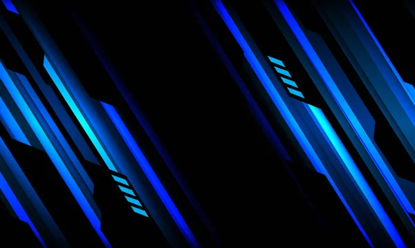 Абстрактный Синий Неоновый Черный Кибергеометрическая Линия Слэш Дизайн Современной Футуристической — стоковый вектор