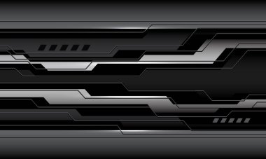 Soyut gri devre siber geometrik geleceksel teknoloji vektör arkaplanı