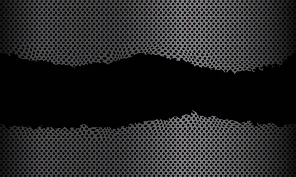 要旨黒のデザインのグレーの金属製の引き裂かれた円メッシュ現代の高級未来技術ベクトル背景 — ストックベクタ
