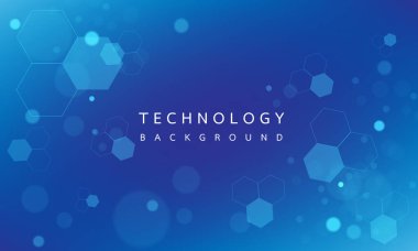 Soyut teknoloji futurisitc ağ verisi noktaları siber mavi altıgen geometrik tasarım modern yaratıcı arkaplan çizimi.