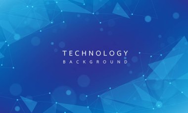 Soyut teknoloji futurisitc ağ verisi noktaları siber mavi çokgen geometrik tasarım modern yaratıcı arkaplan çizimi.