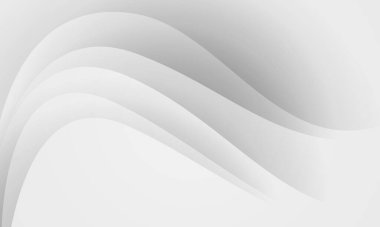 Soyut yumuşak gri dalga eğrisi beyaz tasarım modser fütüristik arkaplan çizimi üzerinde çakışır.