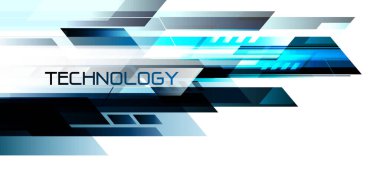 Soyut mavi siyah teknoloji siber fütüristik geometrik yaratıcı tasarım beyaz uzay arka plan çizimi üzerinde modern.