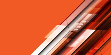 Soyut teknoloji siber fütüristik geometrik yaratıcı tasarım turuncu boş alan arkaplan çizimi üzerinde modern.