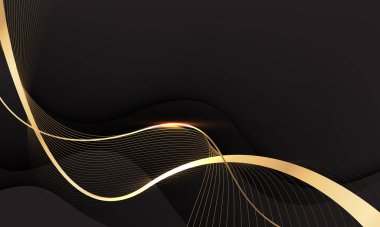 Banner şablon arka plan vektörü için beyaz modern grafik tasarım dekorasyonu üzerinde altın ışık efekti içeren soyut lüks element