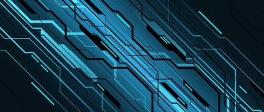 Soyut siyah devre kartı teknolojisi elektronik elementlere bağlı bilgisayar dijital arkaplan vektörü