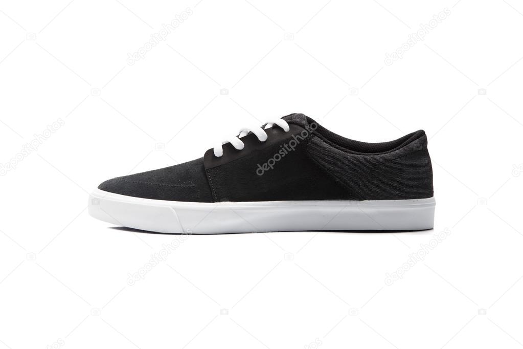 Black Sneakers on White Background