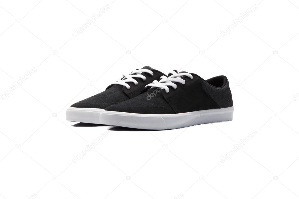 Black Sneakers on White Background
