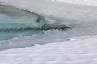Çözdürme buz dağ nehri erken bahar üzerinde