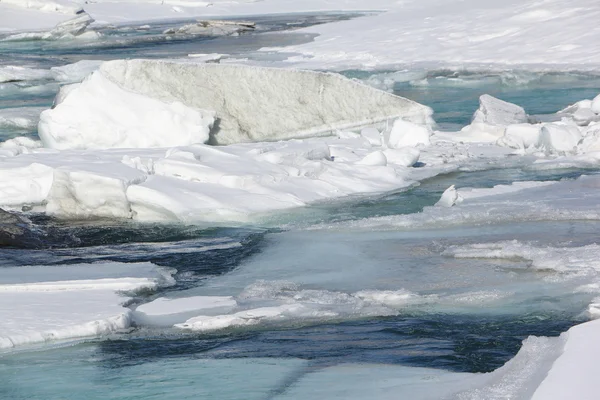 Çözdürme buz dağ nehri erken bahar üzerinde