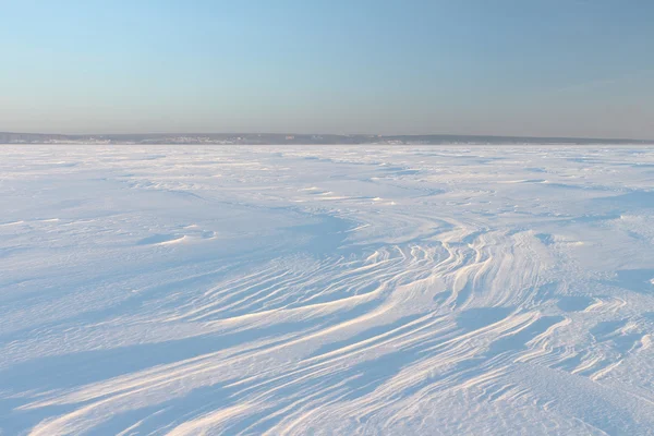 Snow cover on the river Stock Picture