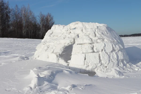 Śnieg budowa Igloo — Zdjęcie stockowe