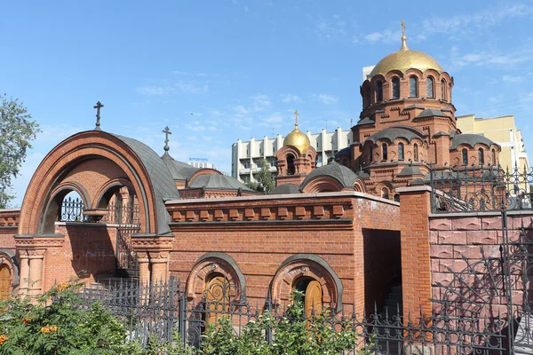 Alexander Nevski cathedral in Russia in Novosibirsk — Stock Photo, Image