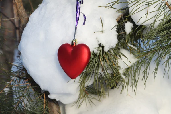 Coração de decoração árvore de Natal — Fotografia de Stock