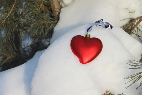 Christmas-tree decoration heart — Stock Photo, Image