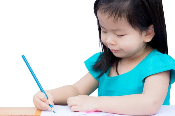 Gadis Kecil Yang Lucu Sedang Belajar Seni Anak Anak Melukis — Stok Foto