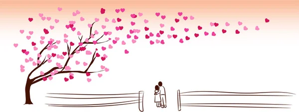 Happy Valentine Day Concept Плоские Иллюстрации Абстрактный Фон Дерево Любви — стоковое фото