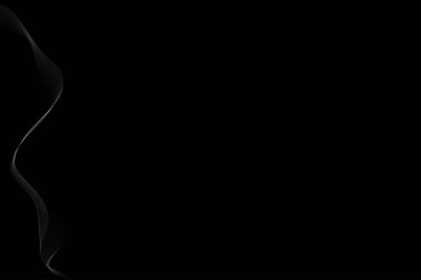 Soyut tasarım çizgileri çizimi. Optik sanat arka plan tasarımı. İzole edilmiş siyah arkaplan üzerinde ince beyaz çizgi eğrisi..