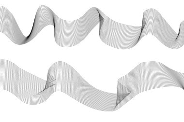 Soyut tasarım çizgileri çizimi. İzole edilmiş beyaz zemin üzerinde görsel sanat arka plan tasarımı siyah çizgi eğrisi. EPS10 Vektörü.