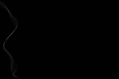 Soyut tasarım çizgileri çizimi. Optik sanat arka plan tasarımı, izole edilmiş siyah arkaplan üzerinde ince beyaz çizgi eğrisi. EPS10 Vektörü.