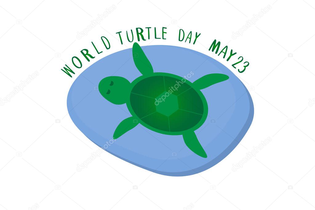 World  Turtle Day MAY 23. Vector Illustration design flat art. On isolated white background. EPS10.