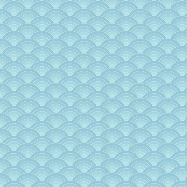 Nahtloses Muster Pastellblau Welle Japanischen Stil Fischschuppen Hintergrund Illustration Flachbild — Stockfoto