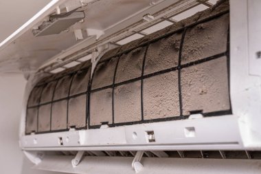 Klima çok kirli, filtrede kalın toz var..