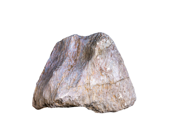 Saf arkaplanda dikey tahıllı ve toprak tonları olan doğal dokulu bir kayanın izole edilmiş görüntüsü. 3D modelleme, mimari tasarım ve organik doku çalışmaları için mükemmel..